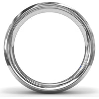 6mm Sandblast Finish Men's Band with Beveled Edges and Flush Set Round Diamonds by Fana - 0.12 Carat Total Diamond Weight