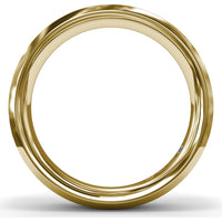 6mm Sandblast Finish Men's Band with Beveled Edges and Flush Set Round Diamonds by Fana - 0.12 Carat Total Diamond Weight