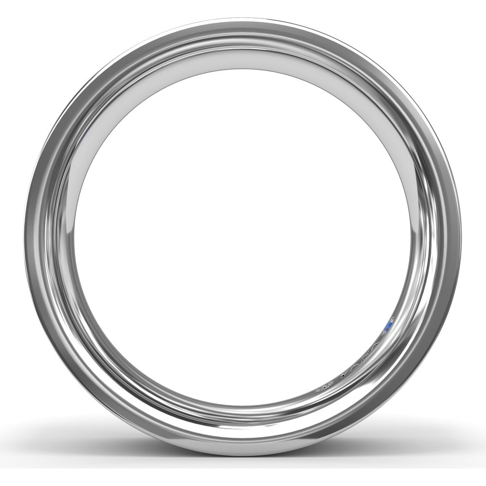 6mm Sandblast Finish Men's Band with Flush-Set Round Diamonds by Fana - 0.27 Carat Total Diamond Weight