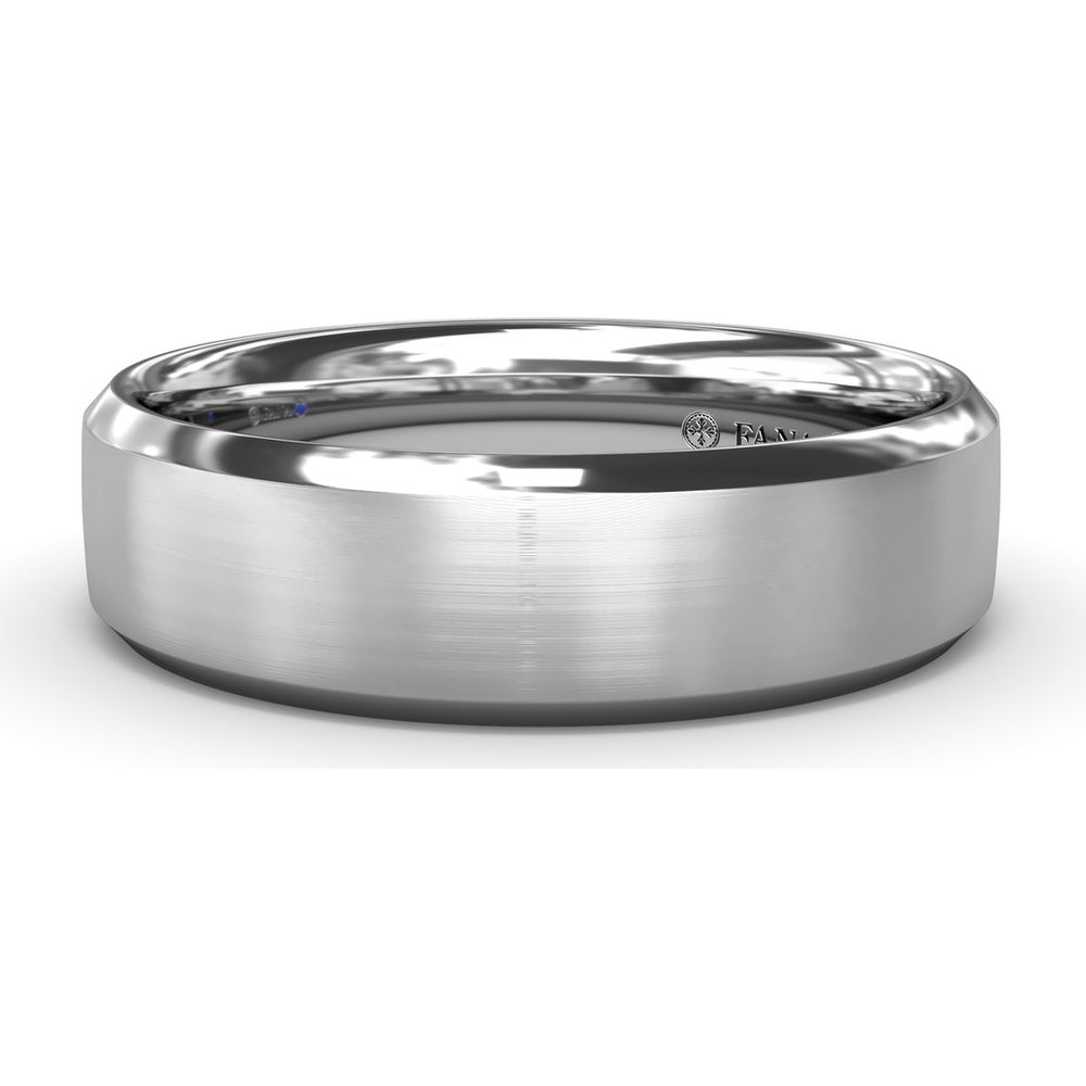 6mm Soho Finish Bevel Edge Men's Band with Brushed Center by Fana