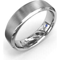 6mm Soho Finish Bevel Edge Men's Band with Brushed Center by Fana