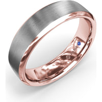 6mm Soho Finish Bevel Edge Men's Band with Brushed Center by Fana