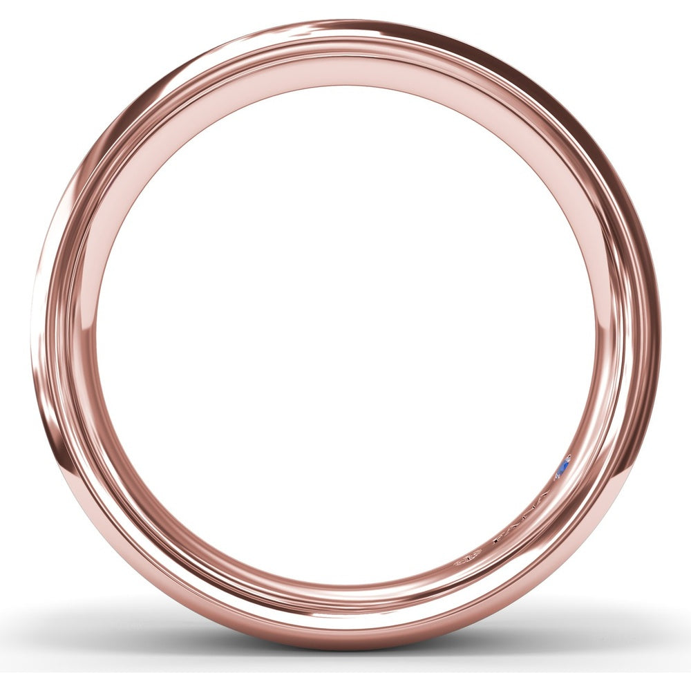 6mm Soho Finish Bevel Edge Men's Band with Brushed Center by Fana