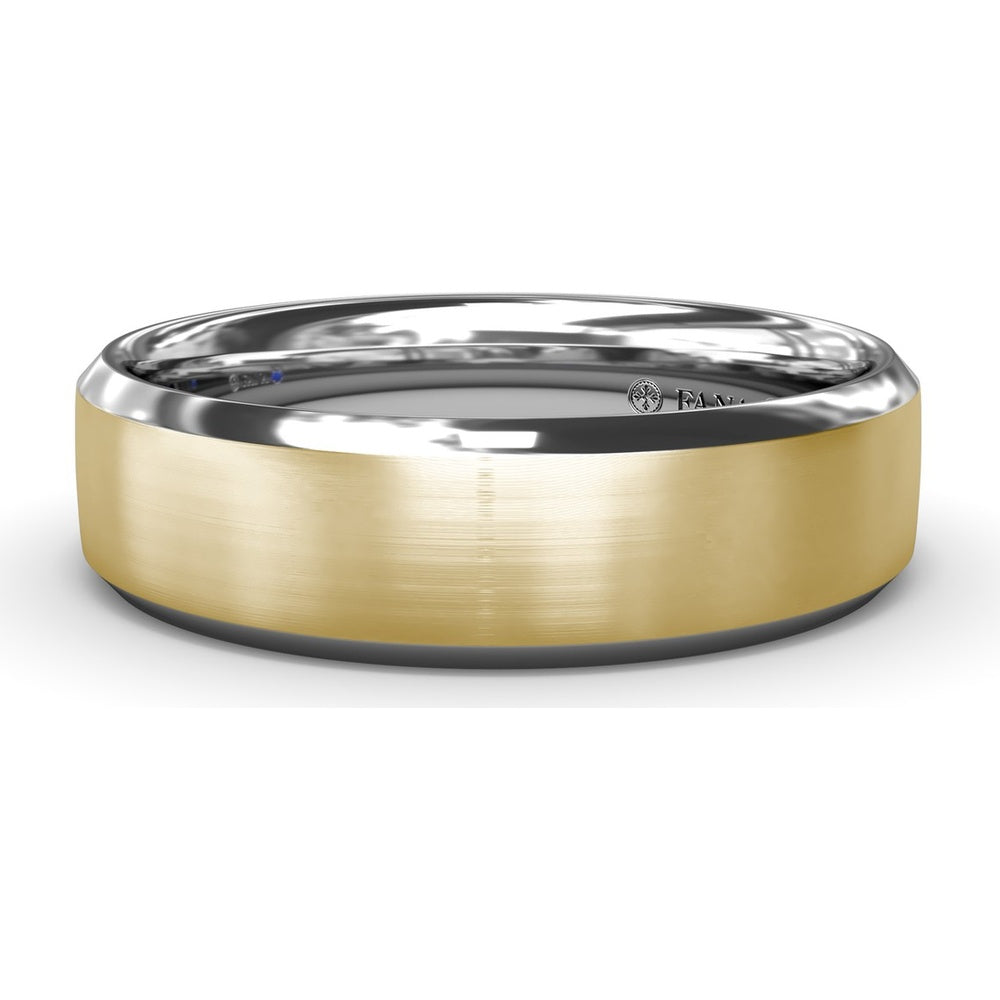 6mm Soho Finish Bevel Edge Men's Band with Brushed Center by Fana