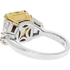 7.05 Carat Radiant Cut Fancy Yellow Diamond Engagement Ring