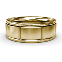 8mm Comfort Fit Men's Band with Sandblast Finish and Grooved Accents by Fana