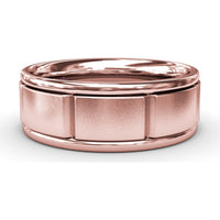8mm Comfort Fit Men's Band with Sandblast Finish and Grooved Accents by Fana
