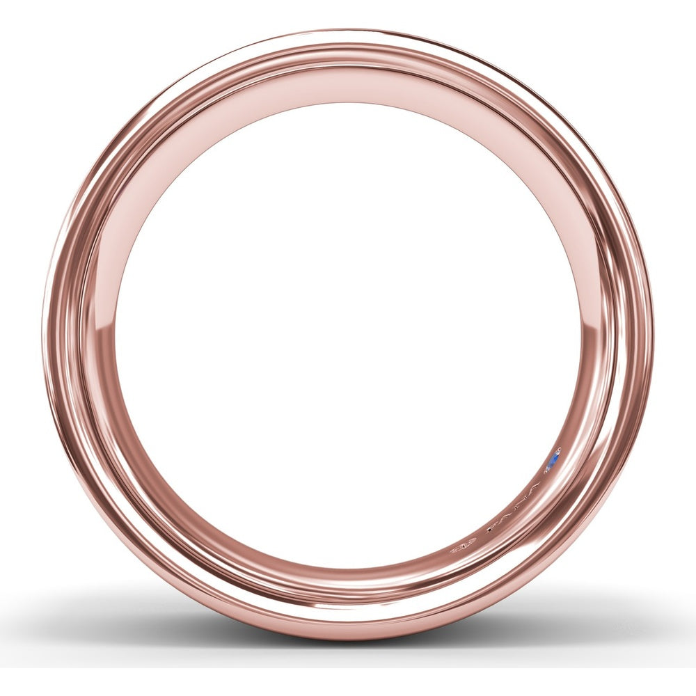8mm Comfort Fit Men's Band with Sandblast Finish and Grooved Accents by Fana