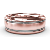 8mm Men's Band with Milgrain Edges and Sandblast Finish by Fana