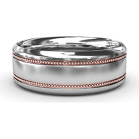 8mm Men's Band with Milgrain Edges and Sandblast Finish by Fana