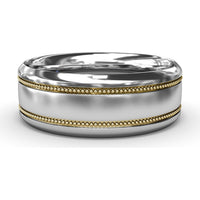 8mm Men's Band with Milgrain Edges and Sandblast Finish by Fana