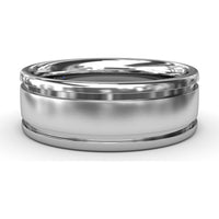 8mm Men's Band with Sandblast Finish Center and Polished Edges by Fana