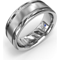 8mm Men's Band with Sandblast Finish Center and Polished Edges by Fana