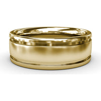 8mm Men's Band with Sandblast Finish Center and Polished Edges by Fana