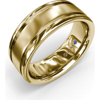 8mm Men's Band with Sandblast Finish Center and Polished Edges by Fana