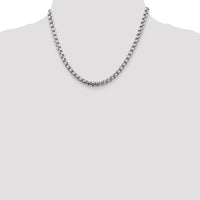 925 Sterling Silver 18" 5.2mm Round Box Chain Necklace - Polished Finish with Lobster Clasp by Lumare Gioia