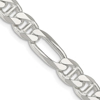 925 Sterling Silver 20" Figaro Anchor Chain Necklace - Polished Finish by Lumare Gioia