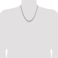 925 Sterling Silver 20" Rhodium-Plated Diamond-Cut Franco Chain - 3.8mm Width by Lumare Gioia