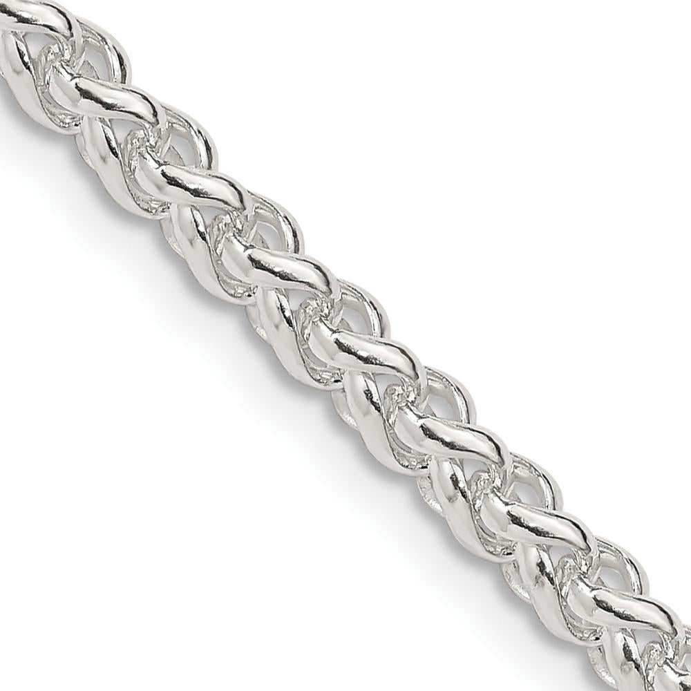 925 Sterling Silver 22" 4mm Round Spiga Chain with Polished Finish by Lumare Gioia