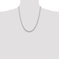 925 Sterling Silver 22" 4mm Round Spiga Chain with Polished Finish by Lumare Gioia