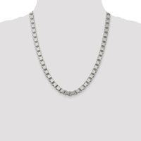 925 Sterling Silver 22" 7mm Polished Box Chain Necklace with Lobster Clasp by Lumare Gioia