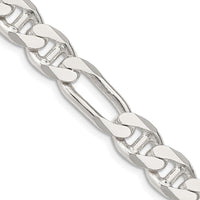 925 Sterling Silver 22" Figaro Anchor Chain Necklace - 8.75mm Width by Lumare Gioia