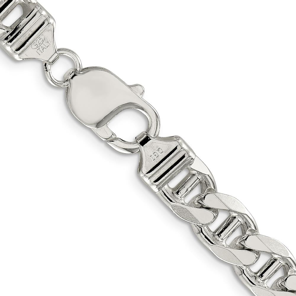 925 Sterling Silver 22" Figaro Anchor Chain Necklace - 8.75mm Width by Lumare Gioia