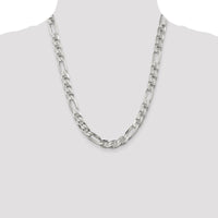 925 Sterling Silver 22" Figaro Anchor Chain Necklace - 8.75mm Width by Lumare Gioia