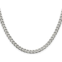 925 Sterling Silver 22" Polished 5mm Curb Chain Necklace by Lumare Gioia