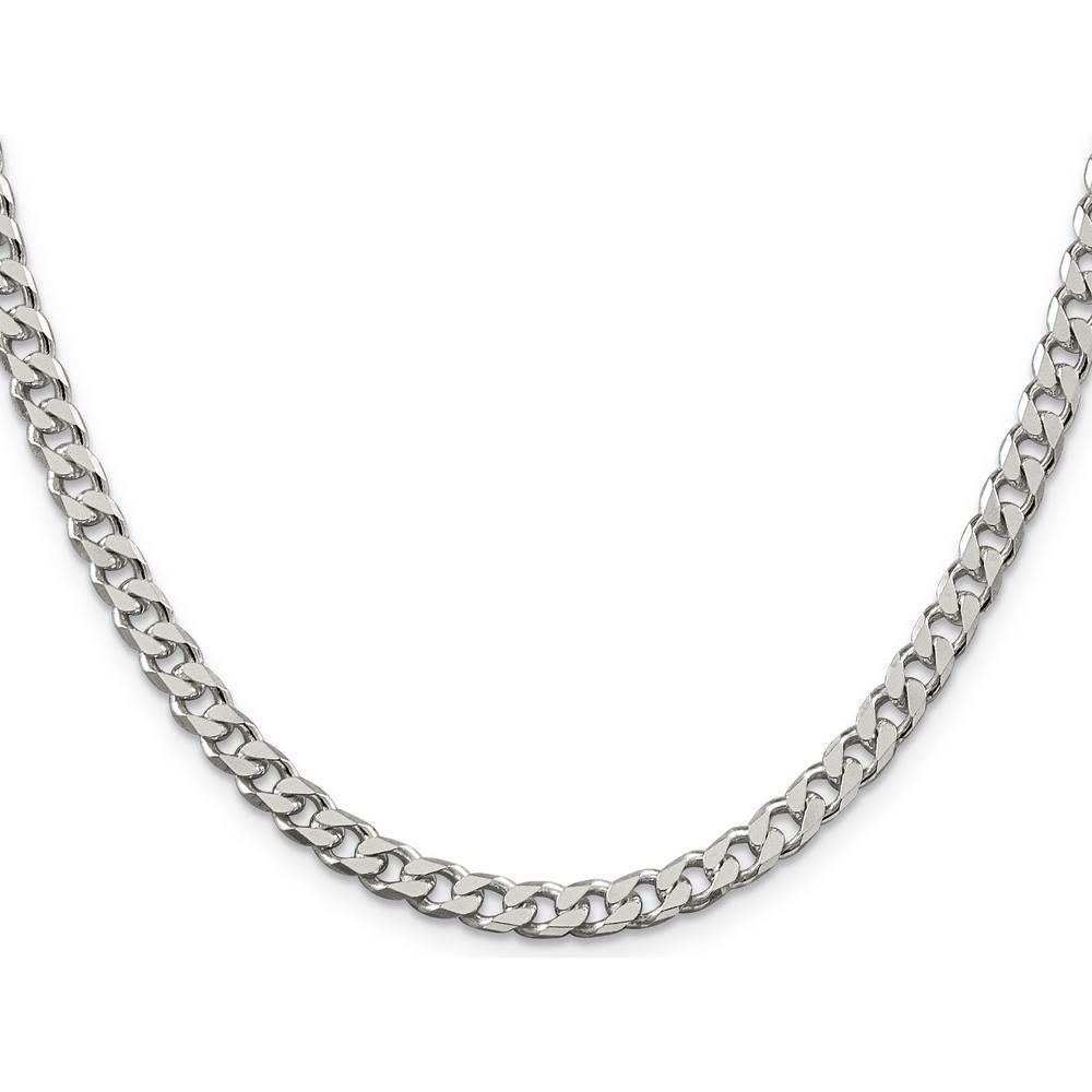 925 Sterling Silver 22" Polished 5mm Curb Chain Necklace by Lumare Gioia