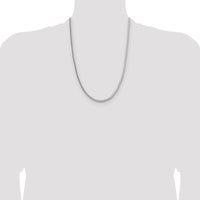 925 Sterling Silver 24" 3.4mm Diamond-Cut Round Franco Chain with Lobster Clasp by Lumare Gioia