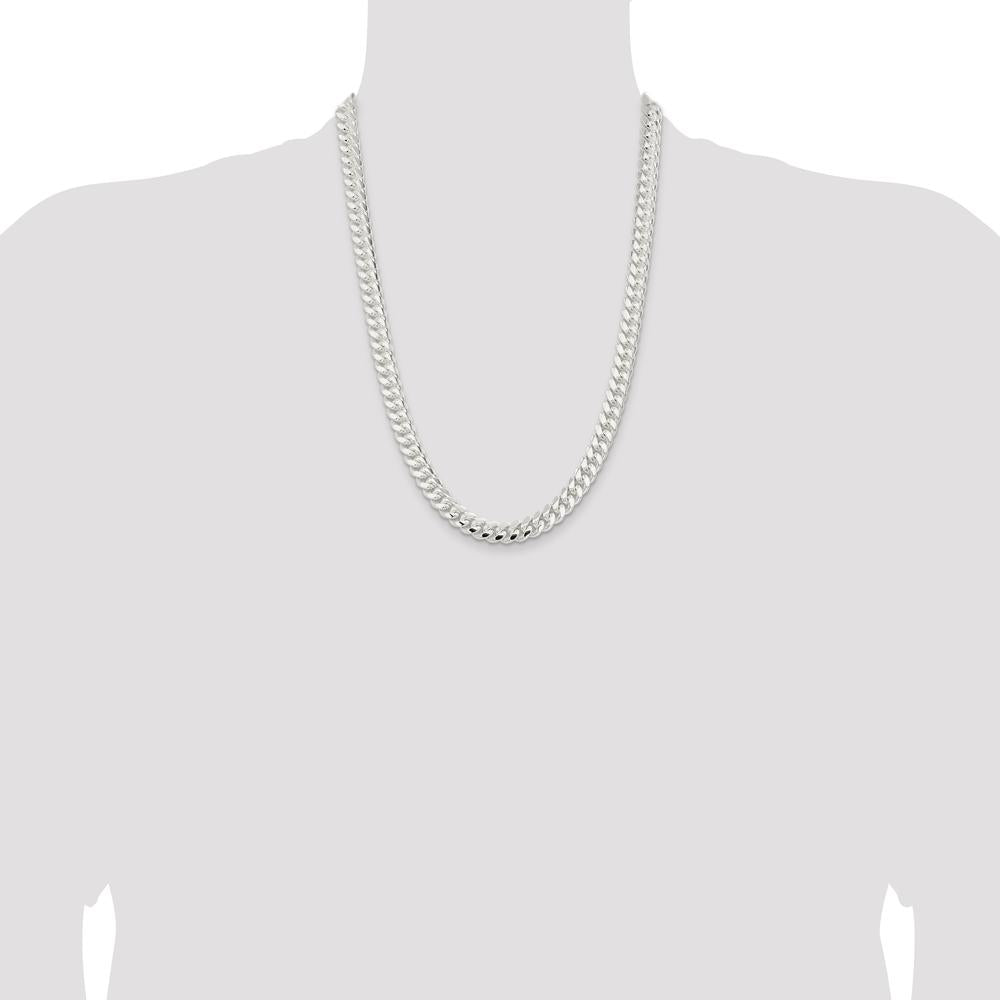 925 Sterling Silver 24" 9mm Polished Domed Curb Chain Necklace by Lumare Gioia