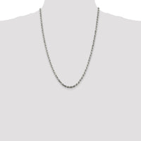 925 Sterling Silver 24" Diamond-Cut Rope Chain - 3.75mm Width by Lumare Gioia