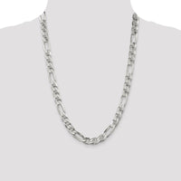 925 Sterling Silver 24" Figaro Anchor Chain - 8.75mm Width by Lumare Gioia