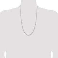 925 Sterling Silver 26" 3.7mm Spiga Chain with Lobster Clasp by Lumare Gioia