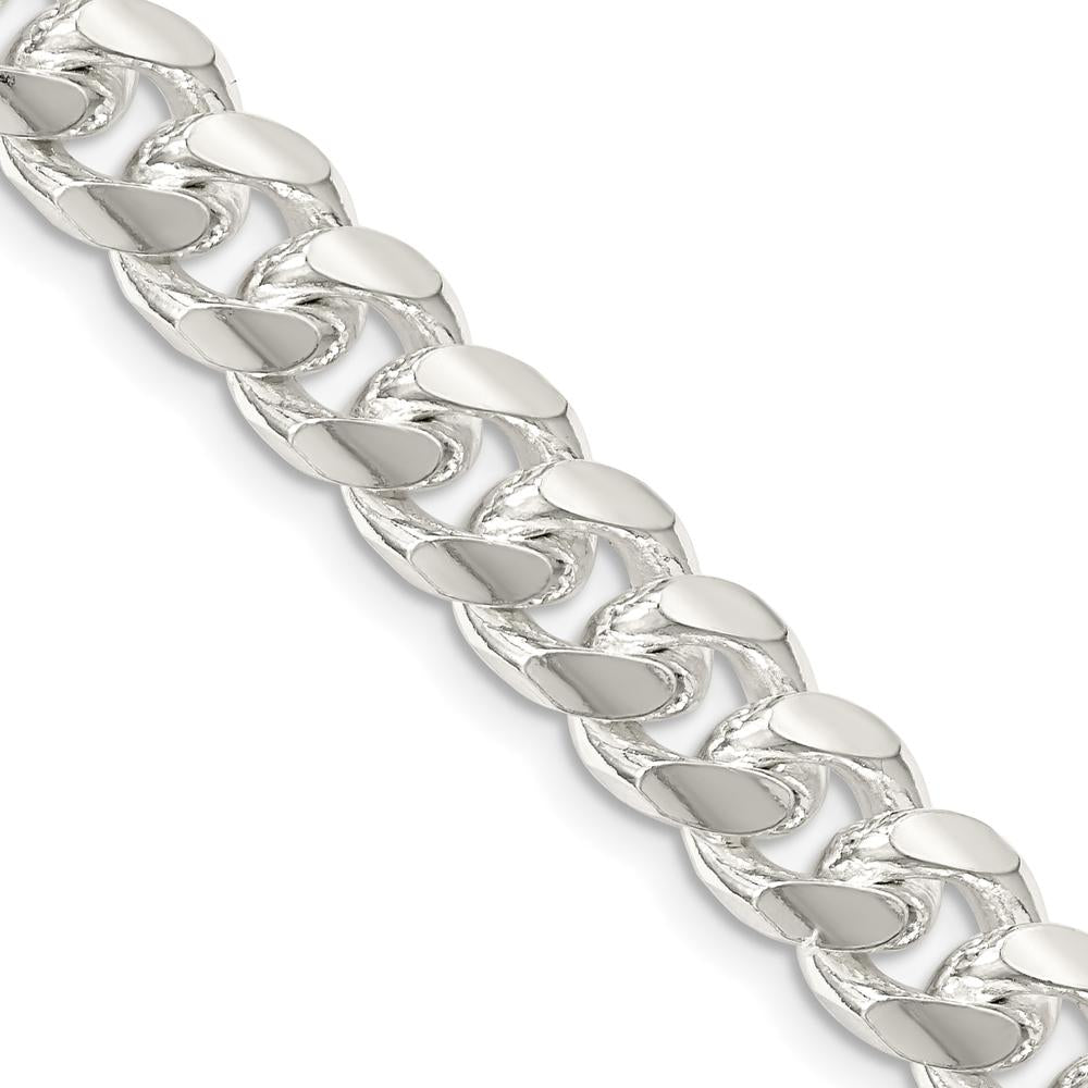 925 Sterling Silver 26" Domed Curb Chain with Diamond-Cut Texture - 8.5mm Width by Lumare Gioia