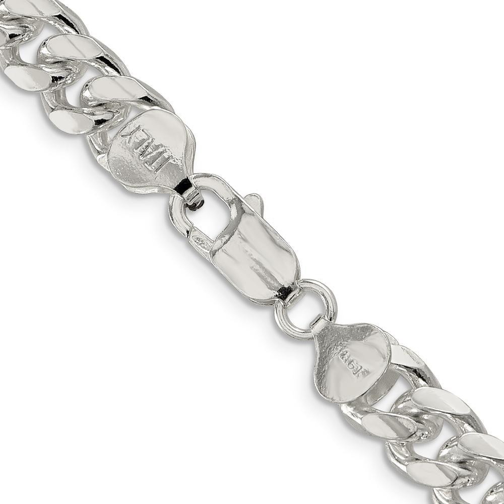 925 Sterling Silver 26" Domed Curb Chain with Diamond-Cut Texture - 8.5mm Width by Lumare Gioia