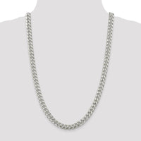 925 Sterling Silver 26" Domed Curb Chain with Diamond-Cut Texture - 8.5mm Width by Lumare Gioia
