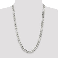 925 Sterling Silver 26" Figaro Anchor Chain Necklace - 8.75mm Width by Lumare Gioia