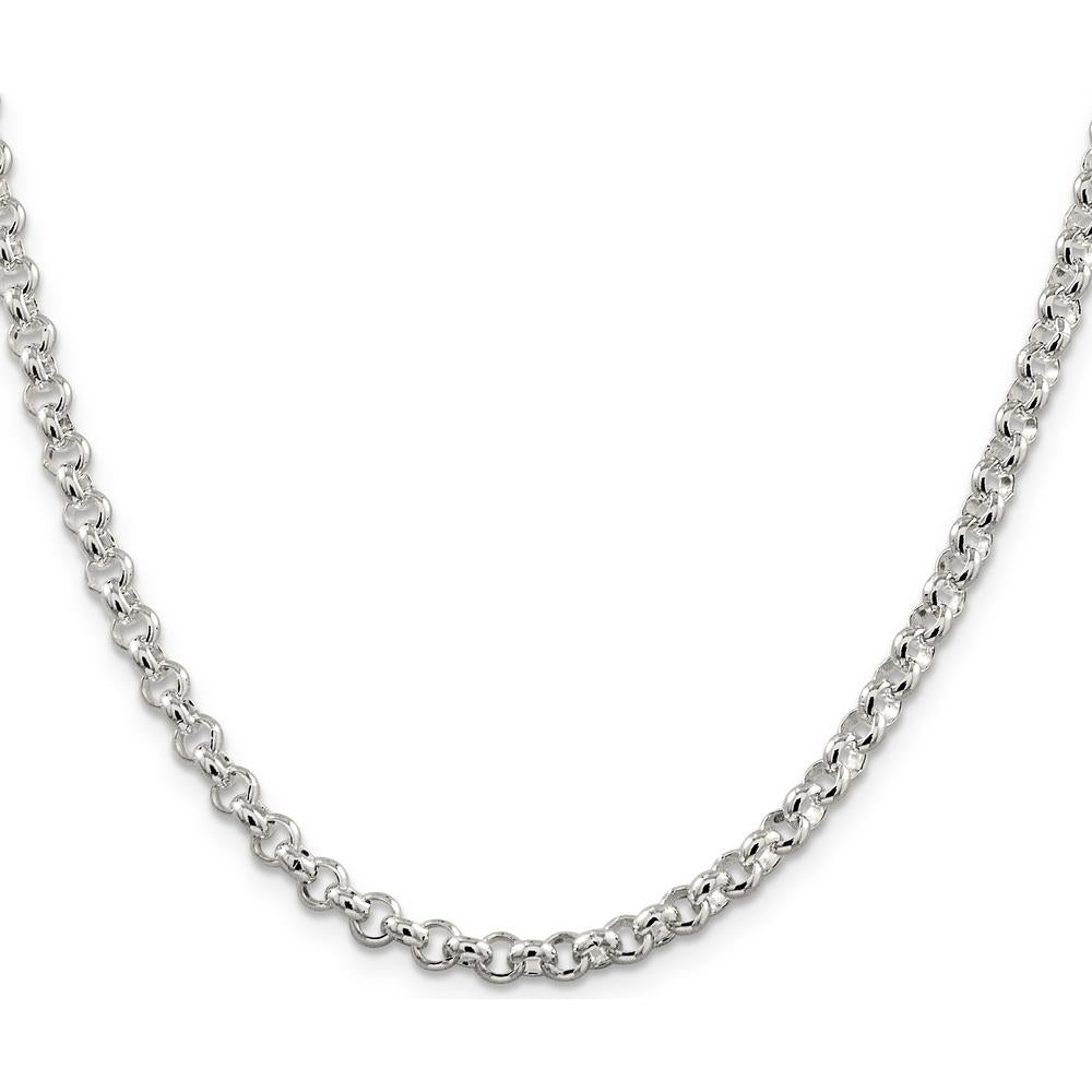 925 Sterling Silver 26" Polished Rolo Chain Necklace by Lumare Gioia