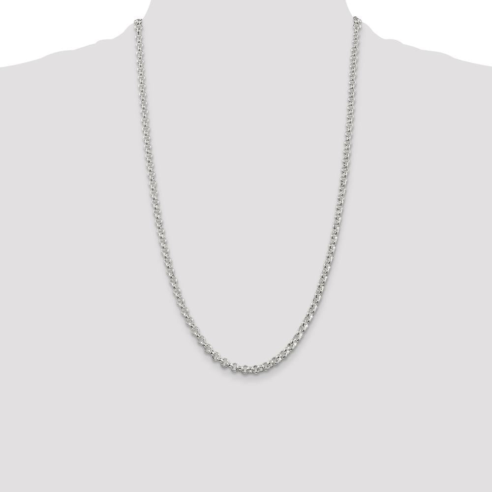 925 Sterling Silver 26" Polished Rolo Chain Necklace by Lumare Gioia