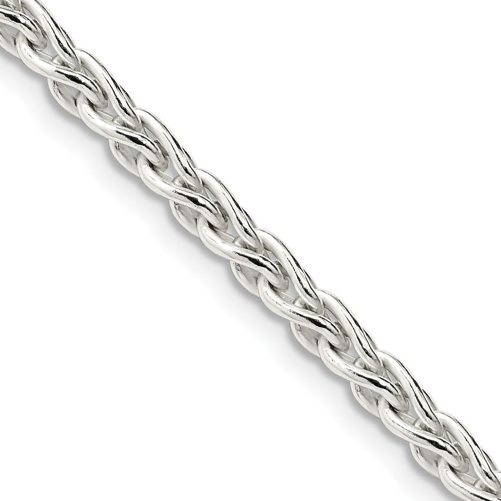 925 Sterling Silver 28" 3.7mm Round Spiga Chain with Lobster Clasp by Lumare Gioia