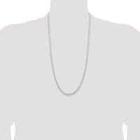 925 Sterling Silver 28" 3.7mm Round Spiga Chain with Lobster Clasp by Lumare Gioia