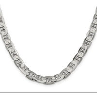 925 Sterling Silver 28" 7mm Flat Anchor Chain Necklace - Polished Finish by Lumare Gioia