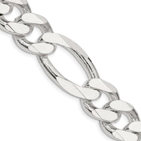 925 Sterling Silver 28" Polished Figaro Chain Necklace - 15mm Width by Lumare Gioia
