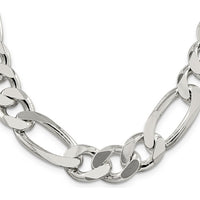 925 Sterling Silver 28" Polished Figaro Chain Necklace - 15mm Width by Lumare Gioia