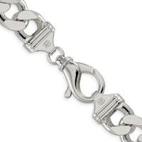 925 Sterling Silver 28" Polished Figaro Chain Necklace - 15mm Width by Lumare Gioia