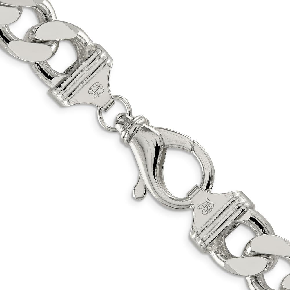 925 Sterling Silver 28" Polished Figaro Chain Necklace - 15mm Width by Lumare Gioia