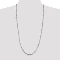 925 Sterling Silver 30" Box Chain Necklace - 3.25mm Width by Lumare Gioia