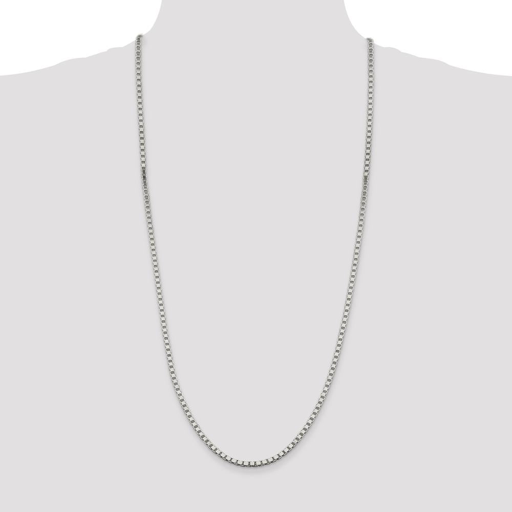 925 Sterling Silver 30" Box Chain Necklace - 3.25mm Width by Lumare Gioia